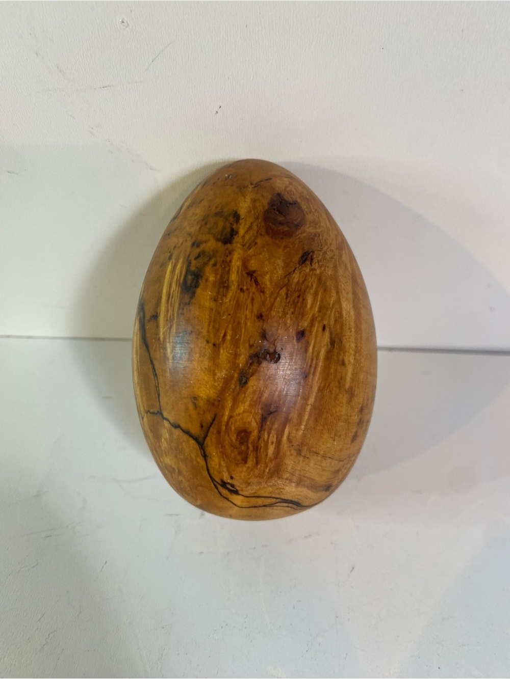 Spalted Wooden Egg 4” Height - Picture 6 of 8